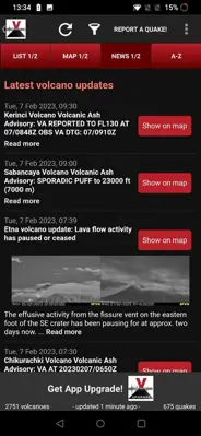 Volcanoes & Earthquakes android App screenshot 5