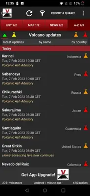 Volcanoes & Earthquakes android App screenshot 6